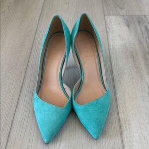 J. Crew Vibrant Blue suede Women's Heels NWOB